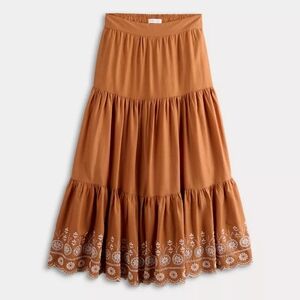 LC Lauren Conrad Tiered Boho Embroidered Midi Skirt 2X